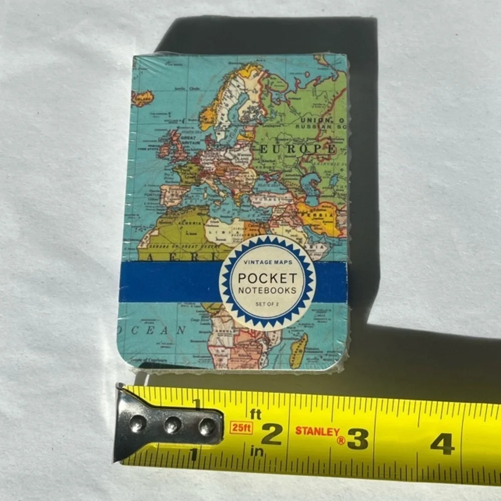 World Map Pocket Notebook - mini - set of 2